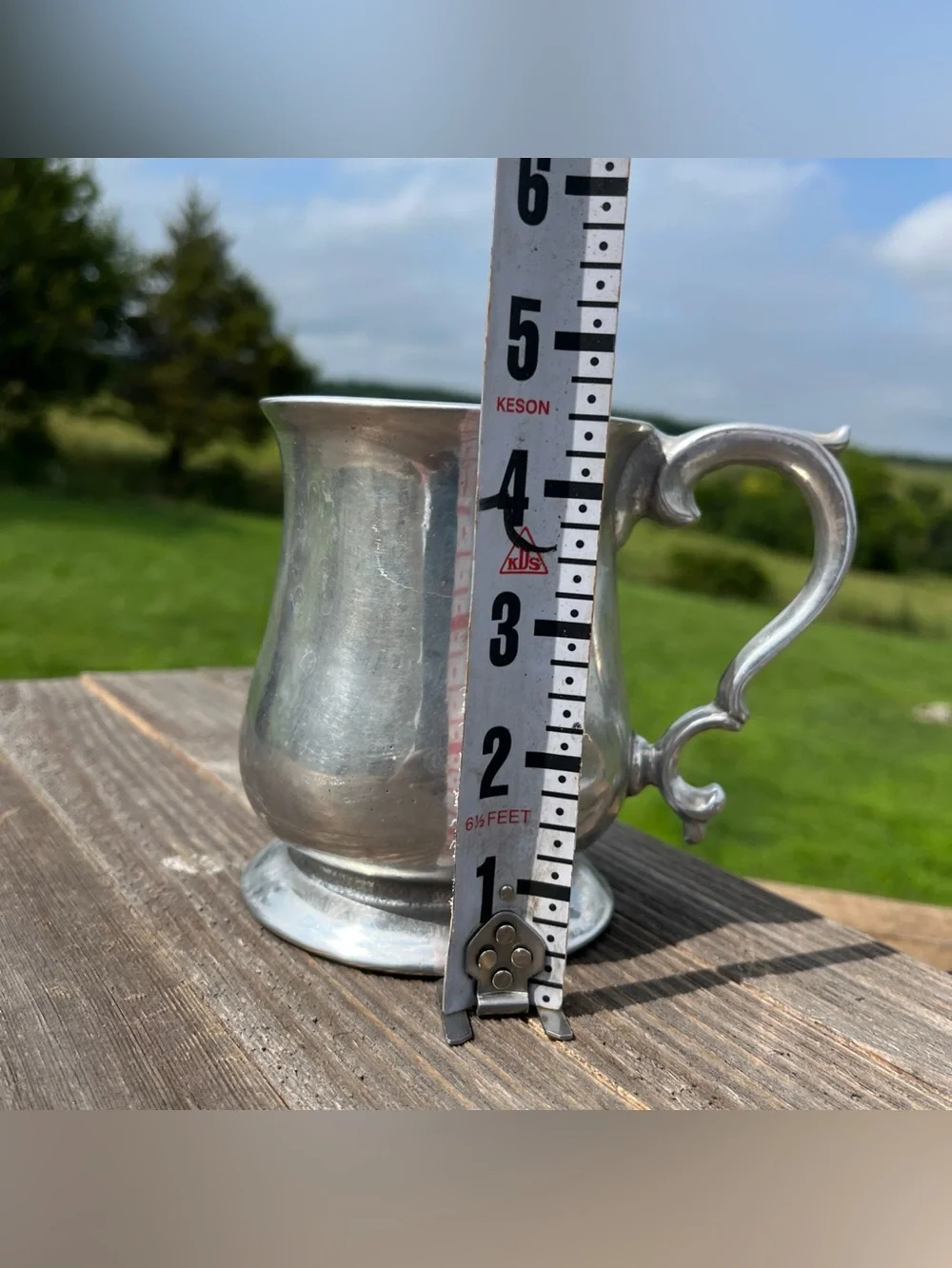 Vintage Wilton Mount Joy Pewter Metal Silver Finish French Country Mug 12-14oz